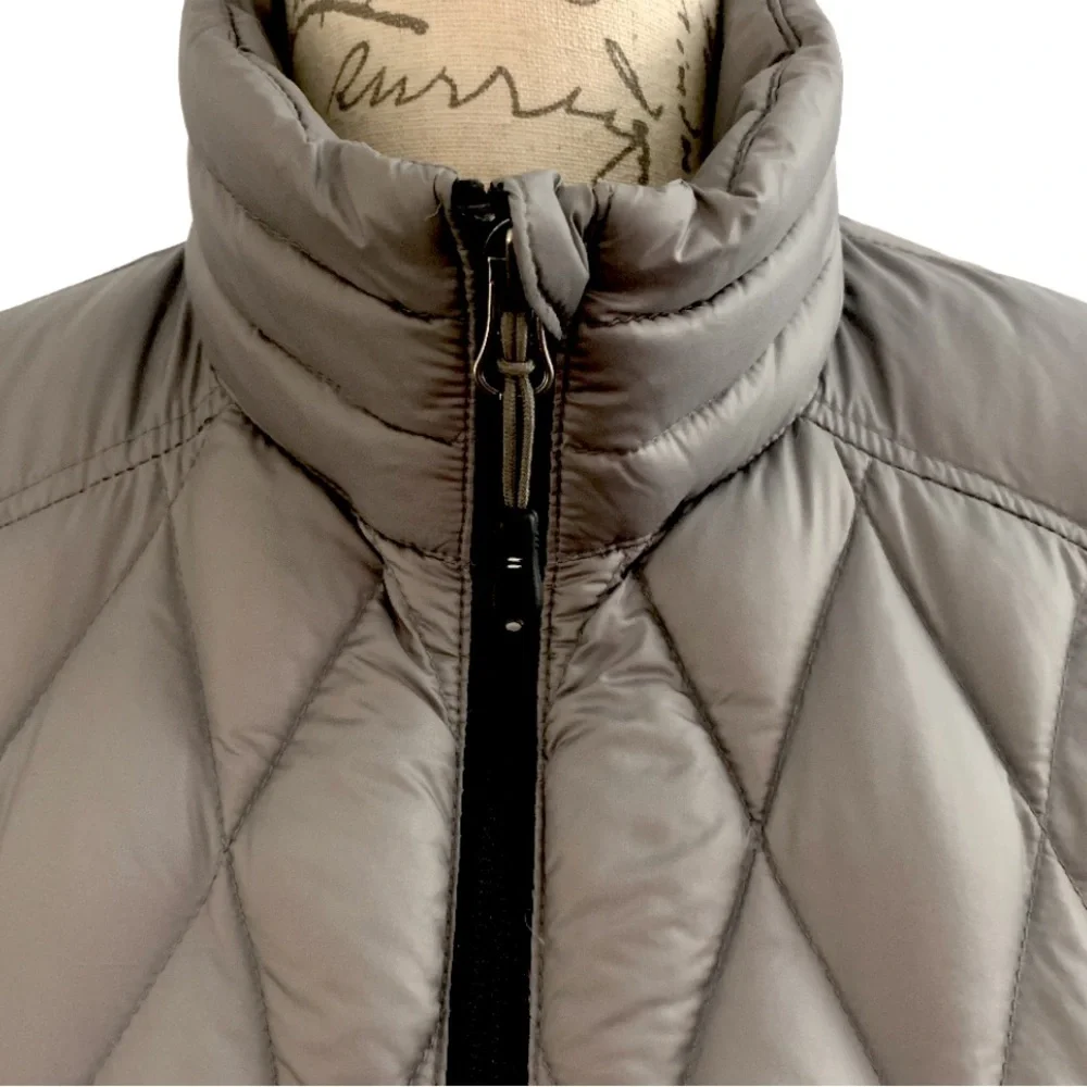 32 Degrees Mixed Media Soft Packable High Neck Down Jacket Coat Gray Black S - Picture 4 of 9